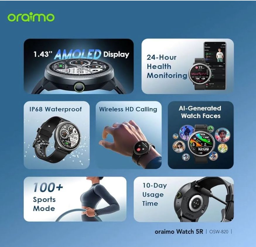 Oraimo Smart Watch 5R Premium